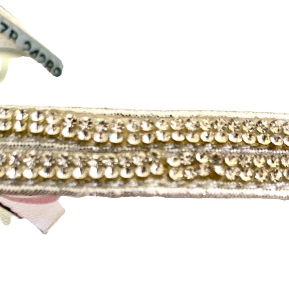 Dyeables Dahlia Silver Rhinestone PU Strappy Heels Size US 7 4.5-Inch Stiletto - Picture 6 of 11